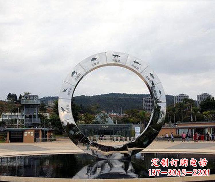 南通恐龙圆环雕塑让恐龙永久存在