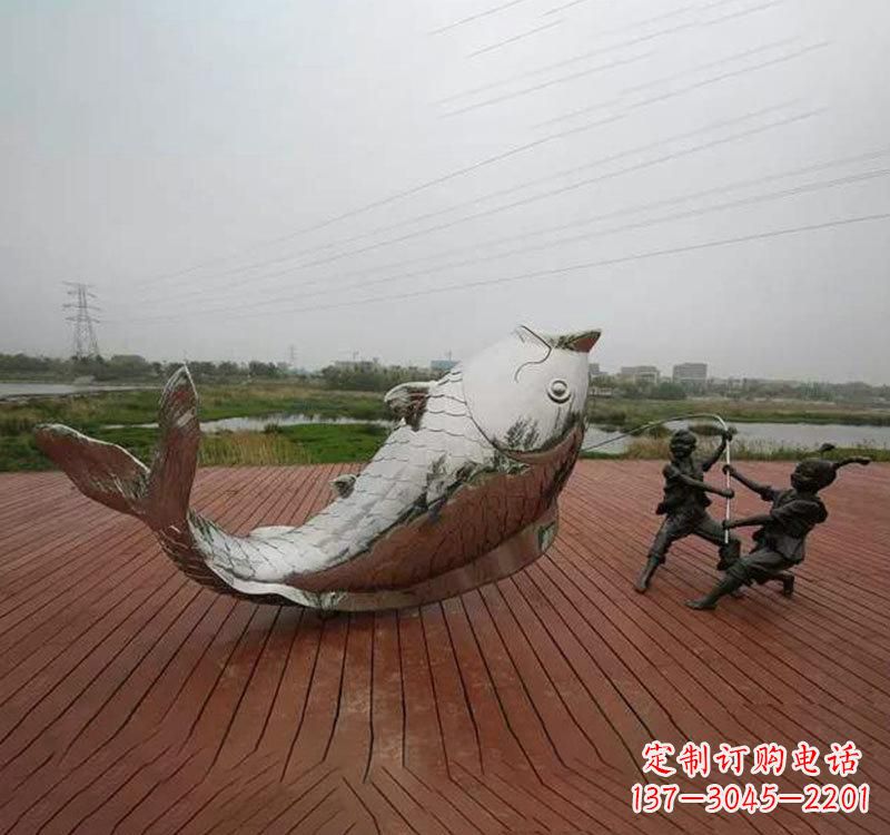 南通不锈钢鲤鱼雕塑