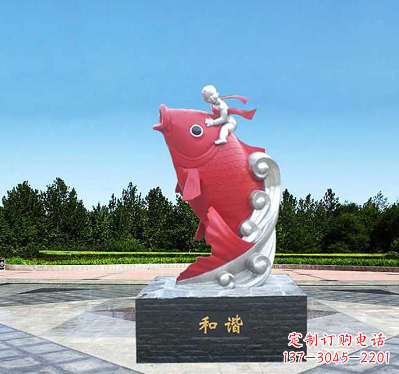 南通不锈钢鲤鱼雕塑精美绝伦