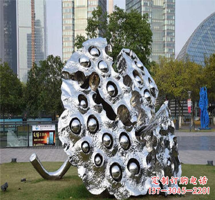 南通不锈钢莲蓬雕塑源自中国传统文化的精美作品