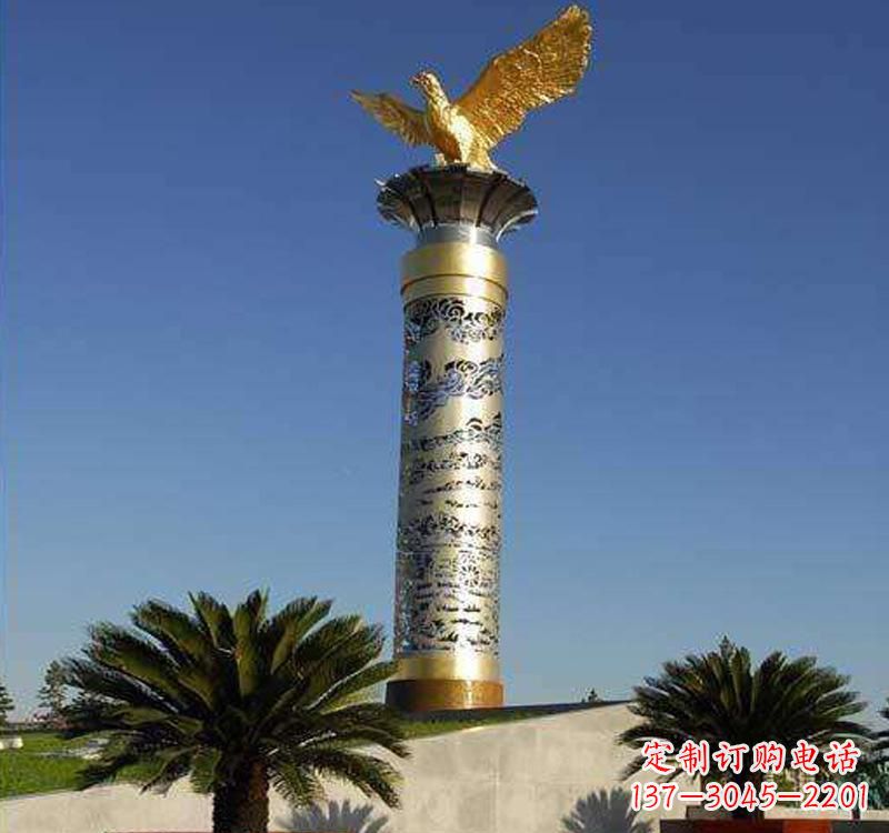 南通不锈钢龙柱雕塑把神秘的传统融入现代