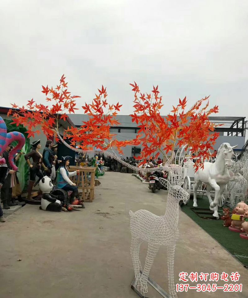南通不锈钢麋鹿雕塑精美的艺术品