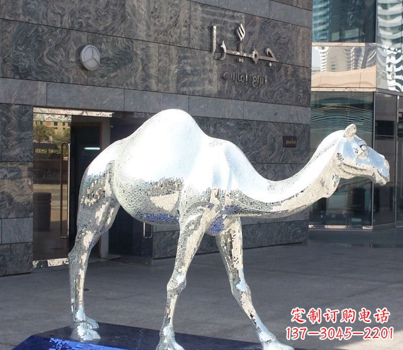 南通不锈钢骆驼雕塑精美外形折射古朴美感