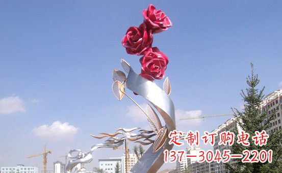 南通不锈钢玫瑰雕塑精致的艺术之美