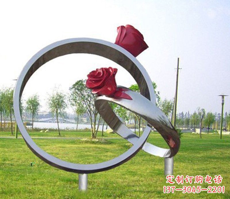 南通不锈钢玫瑰戒指雕塑