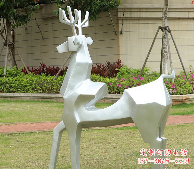 南通不锈钢美陈动物雕塑——鹿