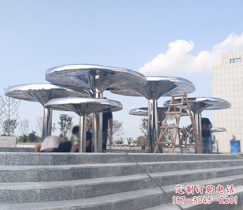 南通艺术精美的不锈钢蘑菇公园雕塑