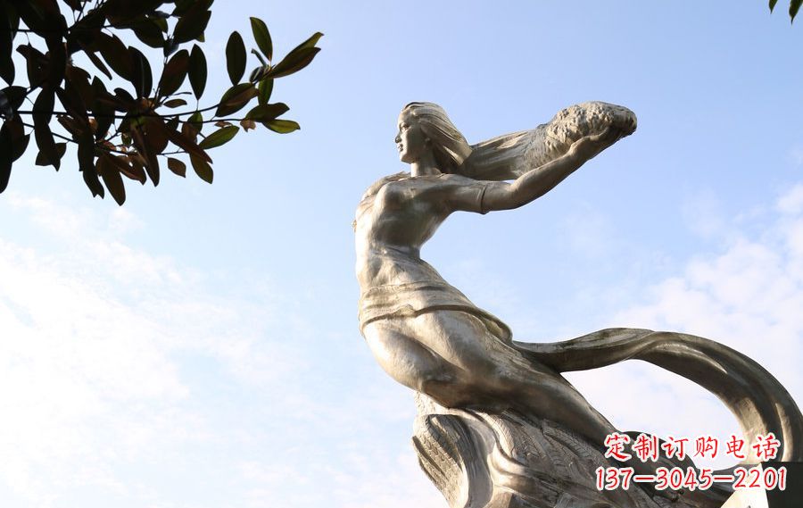 南通女娲传承中华神话的不锈钢雕塑