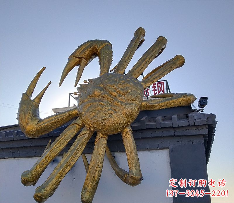 南通不锈钢螃蟹雕塑精美而又经久不衰
