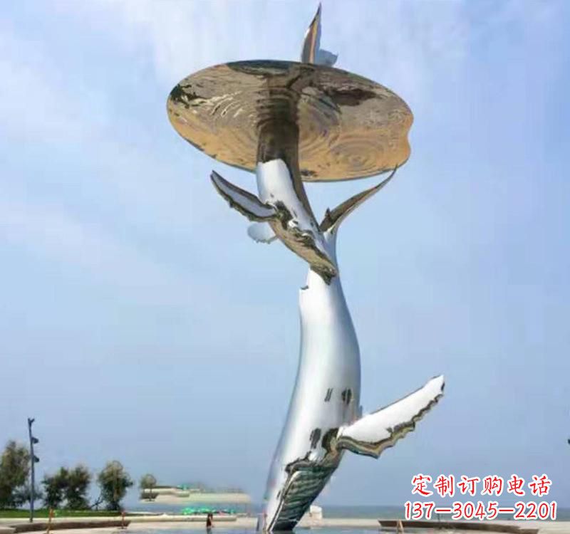 南通不锈钢海豚雕塑精美的艺术品