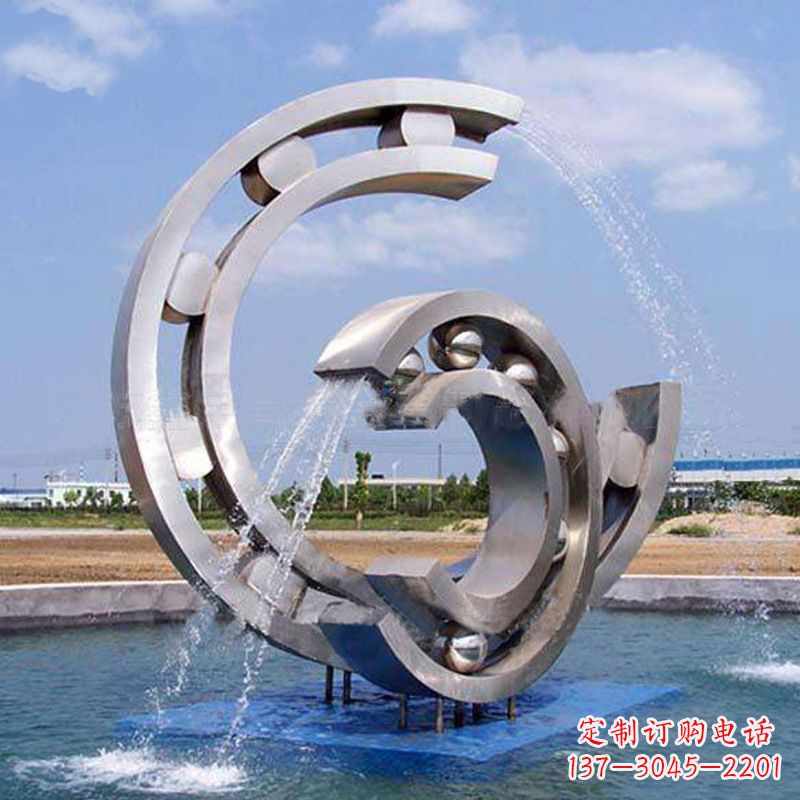 南通不锈钢喷水雕塑点缀园林水景的美