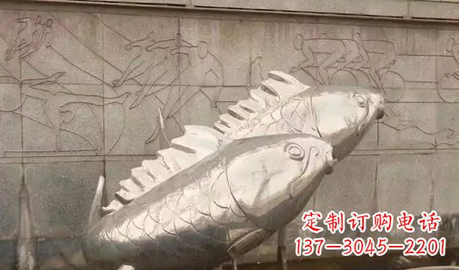 南通不锈钢喷泉鱼雕塑美丽装点城市