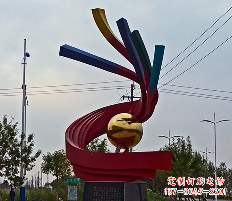 南通不锈钢飘带雕塑艺术与自然的完美结合