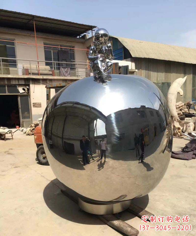 南通精美不锈钢苹果雕塑