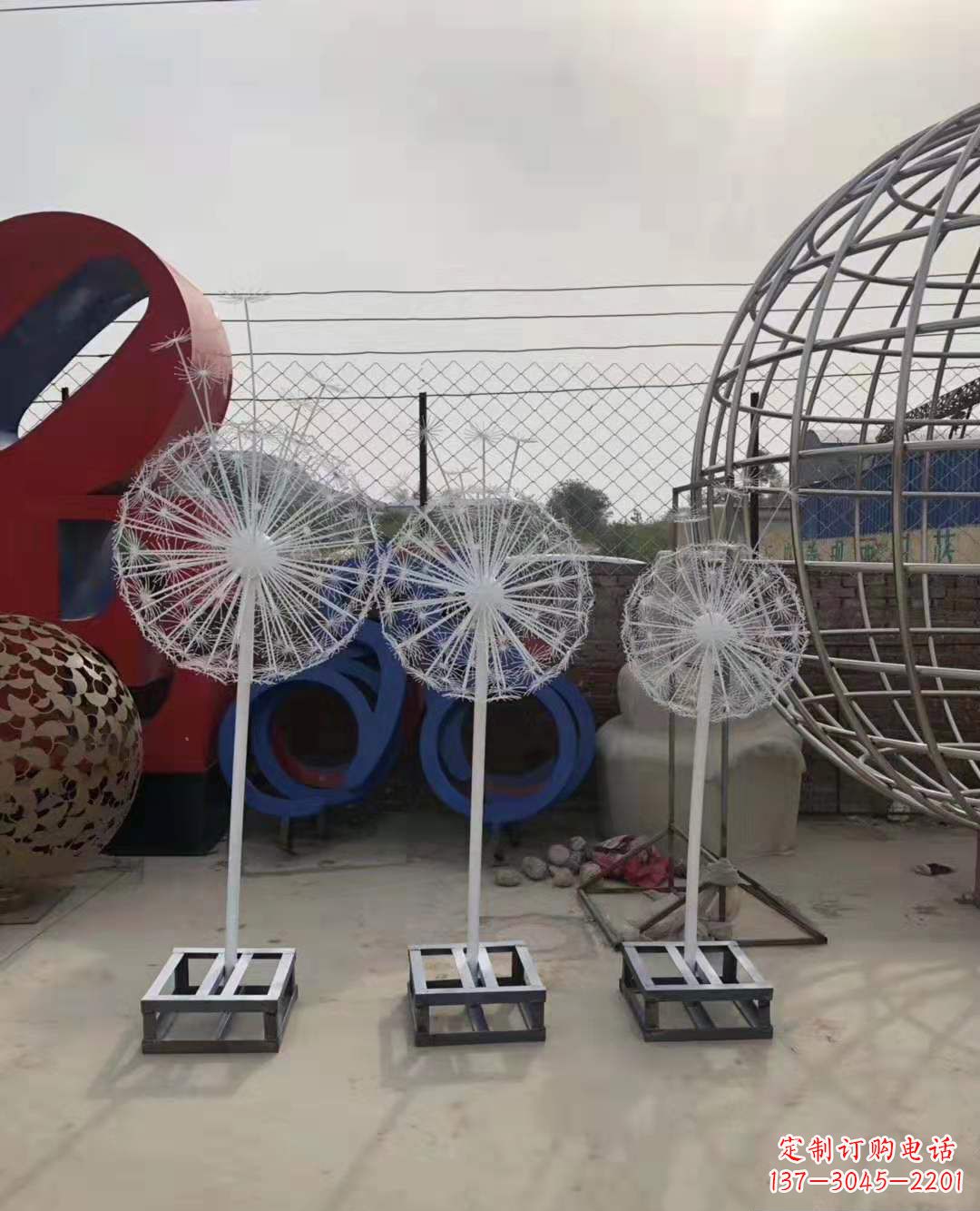 南通不锈钢蒲公英雕塑点亮园林景观