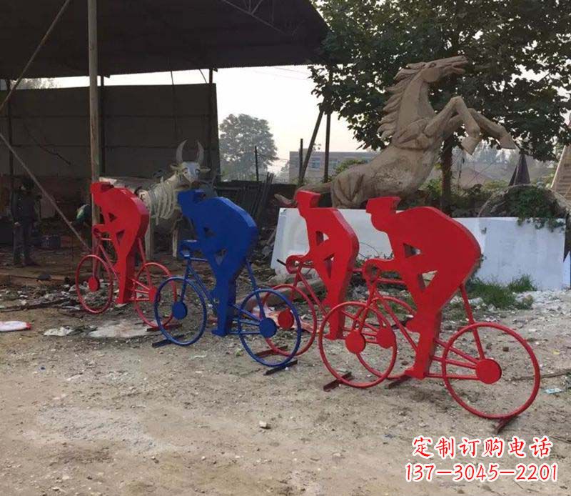 南通不锈钢骑自行车雕塑一种经典的艺术形式