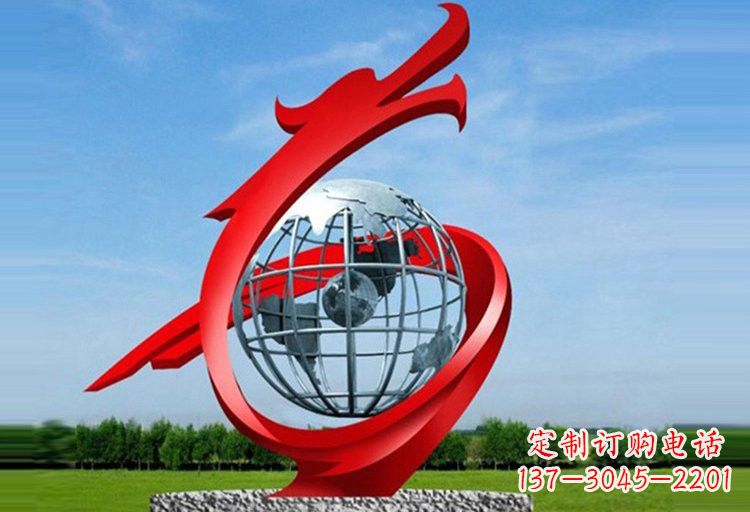 南通不锈钢地球雕塑精美雕塑饰以美丽世界