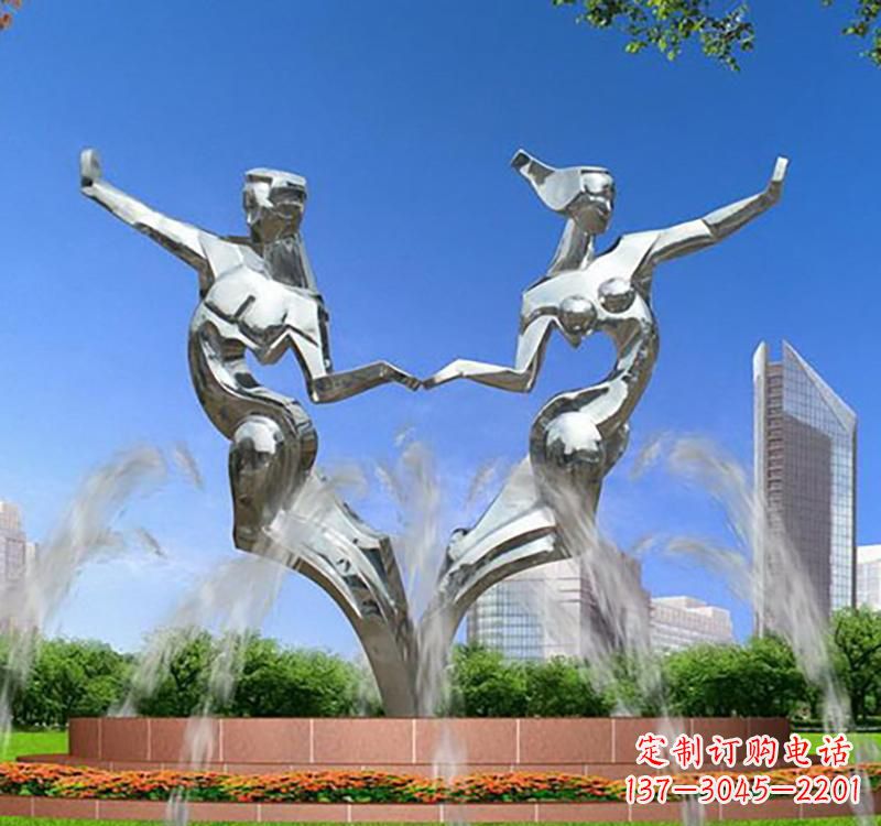 南通不锈钢情侣雕塑浪漫永恒的象征