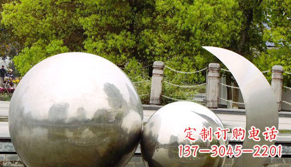 南通不锈钢球形地球月亮雕塑精美的艺术之作