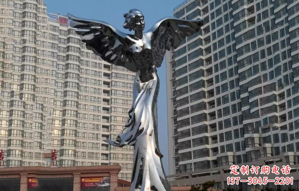 南通不锈钢天使雕塑传递着美丽与希望
