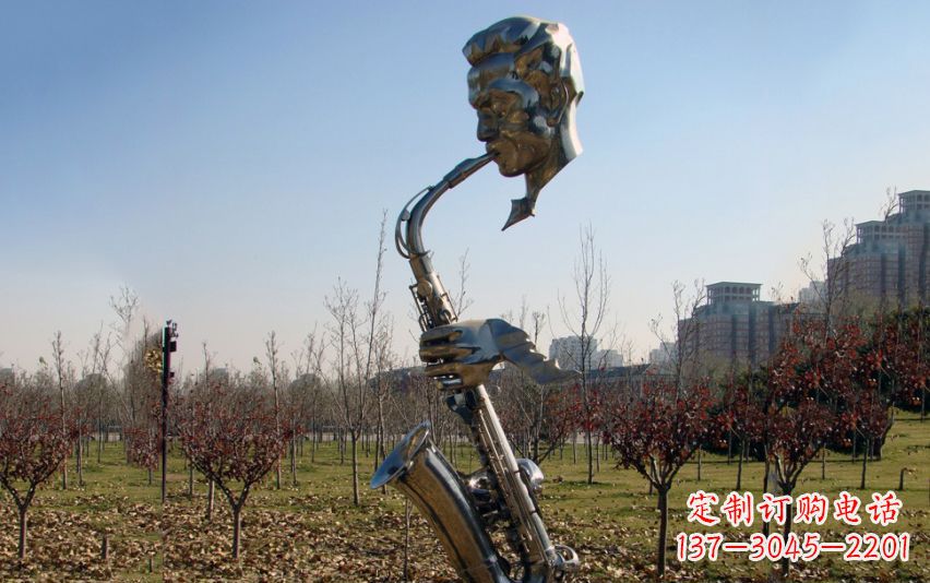 南通不锈钢萨克斯雕塑流动的美丽