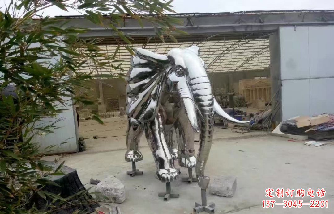 南通大象雕塑——装饰不锈钢售楼部
