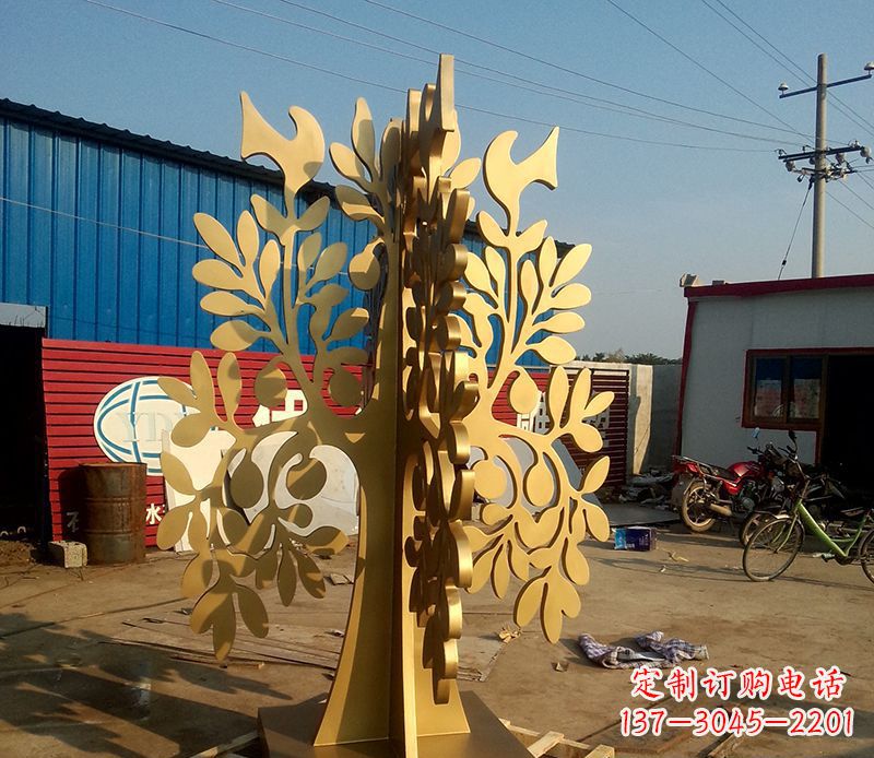 南通不锈钢树叶园林景观雕塑——美妙绝伦的艺术之作