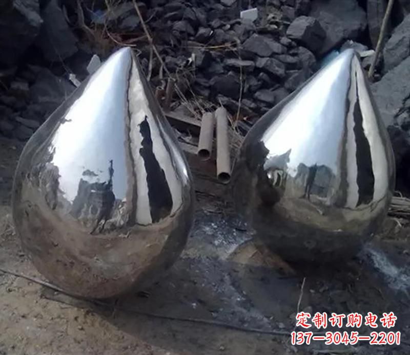 南通不锈钢水滴雕塑美丽绽放