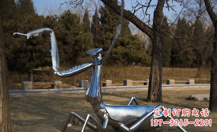 南通不锈钢螳螂园林景观雕塑创意缔造美景