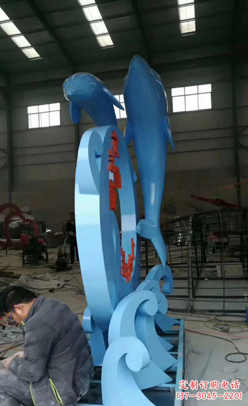 南通不锈钢海豚雕塑精致优雅的艺术品