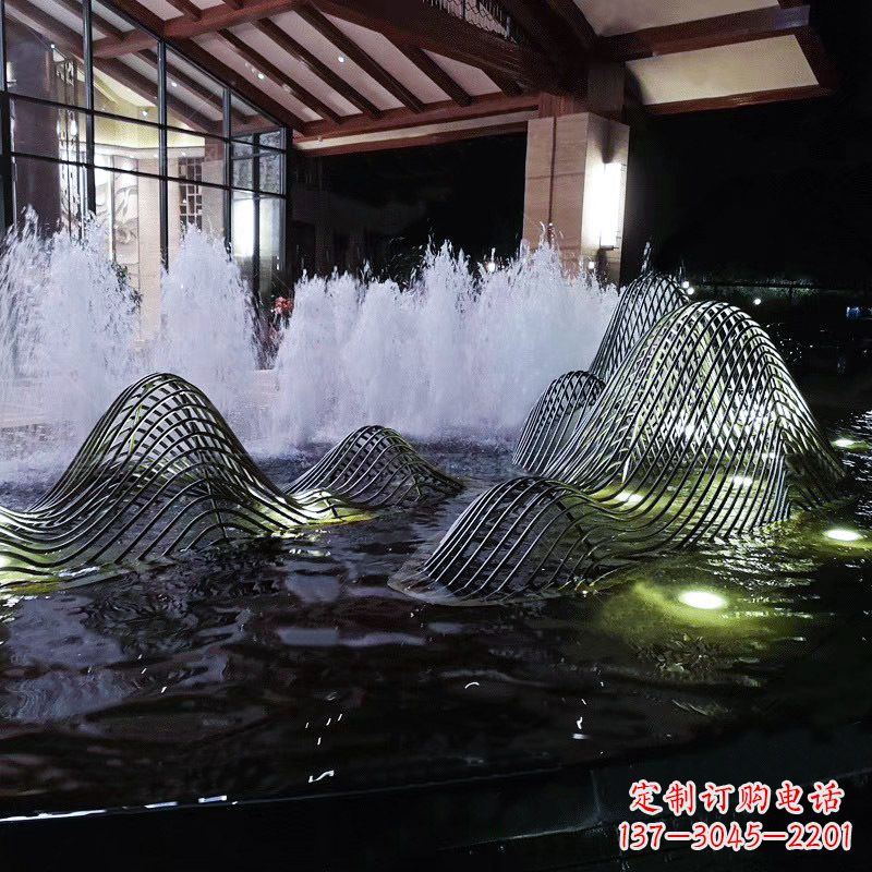 南通不锈钢铁艺水景假山精美雕塑艺术