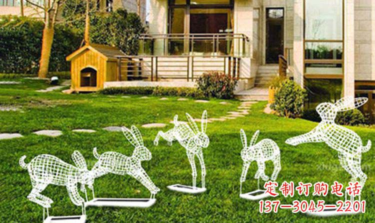 南通不锈钢兔子镂空雕塑