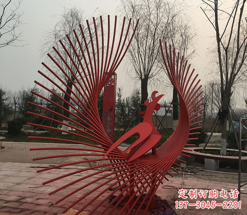 南通不锈钢网状凤凰雕塑精美的艺术之作