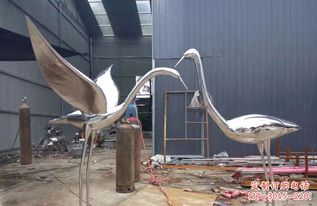 南通不锈钢仙鹤雕塑传承中国文化