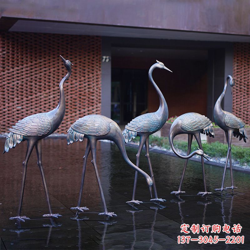 南通不锈钢仙鹤飞翔雕塑