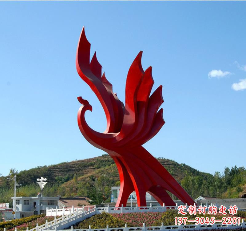 南通不锈钢现代凤凰雕塑——给都市带来灵动之美