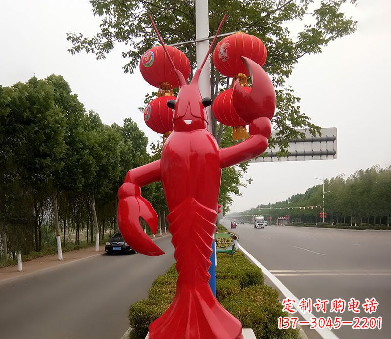 南通不锈钢小龙虾雕塑精美之灵