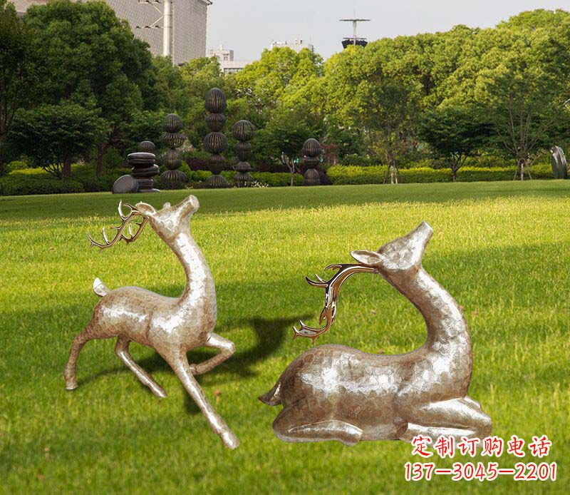 南通不锈钢麋鹿雕塑彰显艺术精美