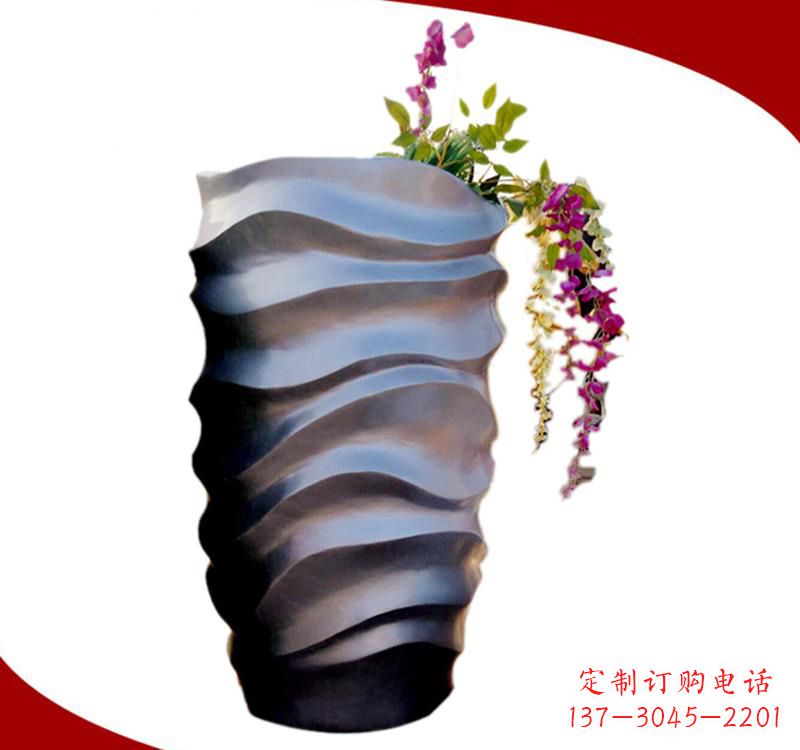 南通不锈钢校园景观花盆雕塑美化校园环境