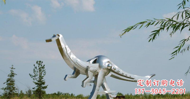 南通不锈钢鸭嘴龙雕塑传递自然之美