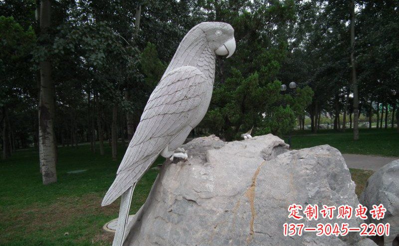 南通不锈钢鹦鹉精美的雕塑艺术
