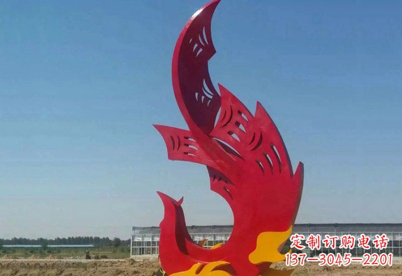 南通凤凰雕塑传承不锈钢园林艺术