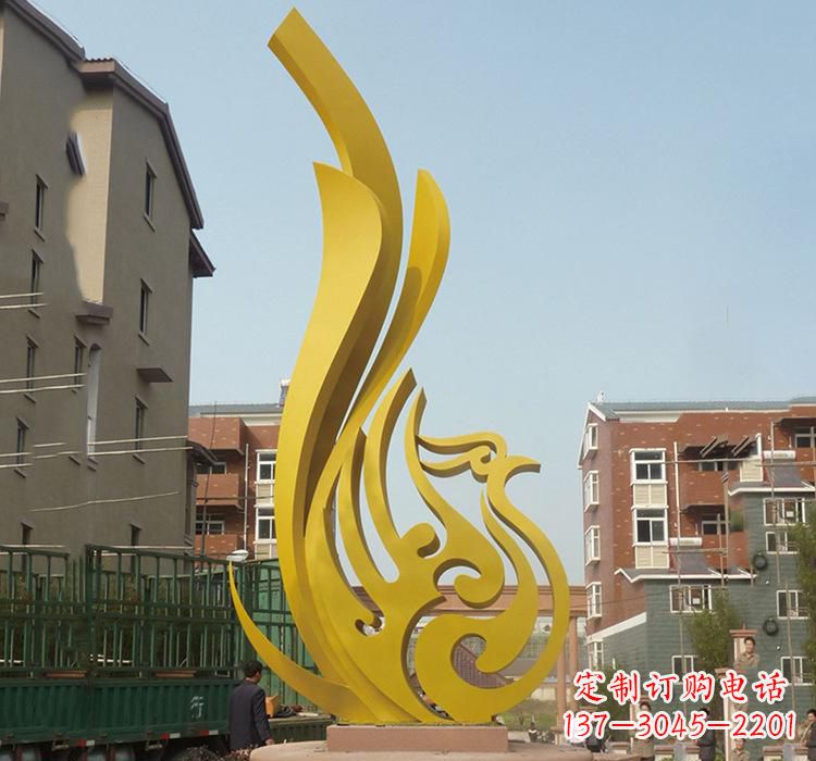 南通静谧的凤凰不锈钢园林雕塑