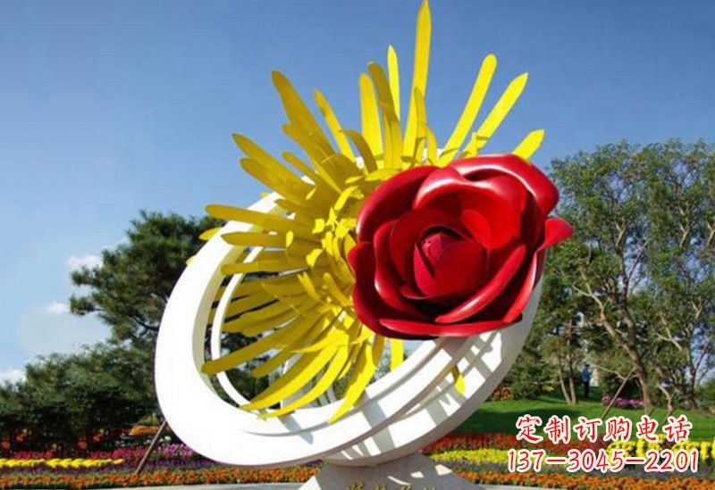 南通不锈钢玫瑰花雕塑——给城市景观带来美丽