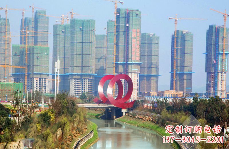 南通精美不锈钢圆环雕塑