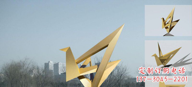 南通不锈钢仙鹤雕塑灵动的艺术符号