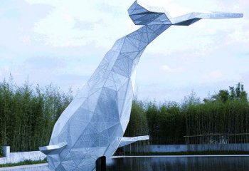 南通大型公园景区园林动物景观雕塑不锈钢网格鲸鱼