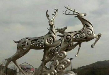 南通梅花鹿雕塑——祥云梅花鹿广场的标志