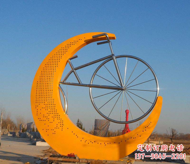 南通不锈钢自行车雕塑一次性看到的艺术经典