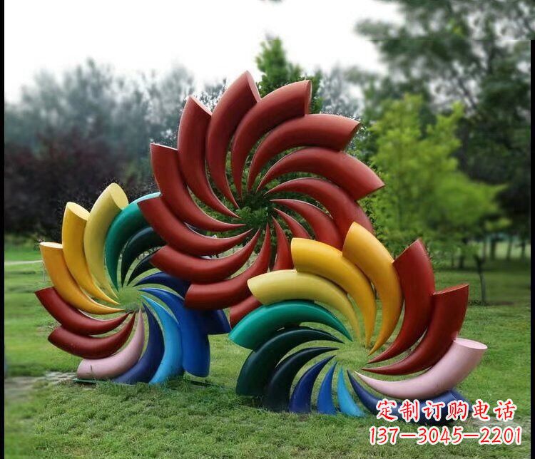 南通彩色不锈钢风车雕塑